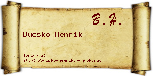 Bucsko Henrik névjegykártya